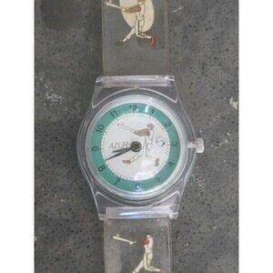 Vintage AZUR Quartz Baseball Watch Clear Strap Novelty Sports Watch NOS